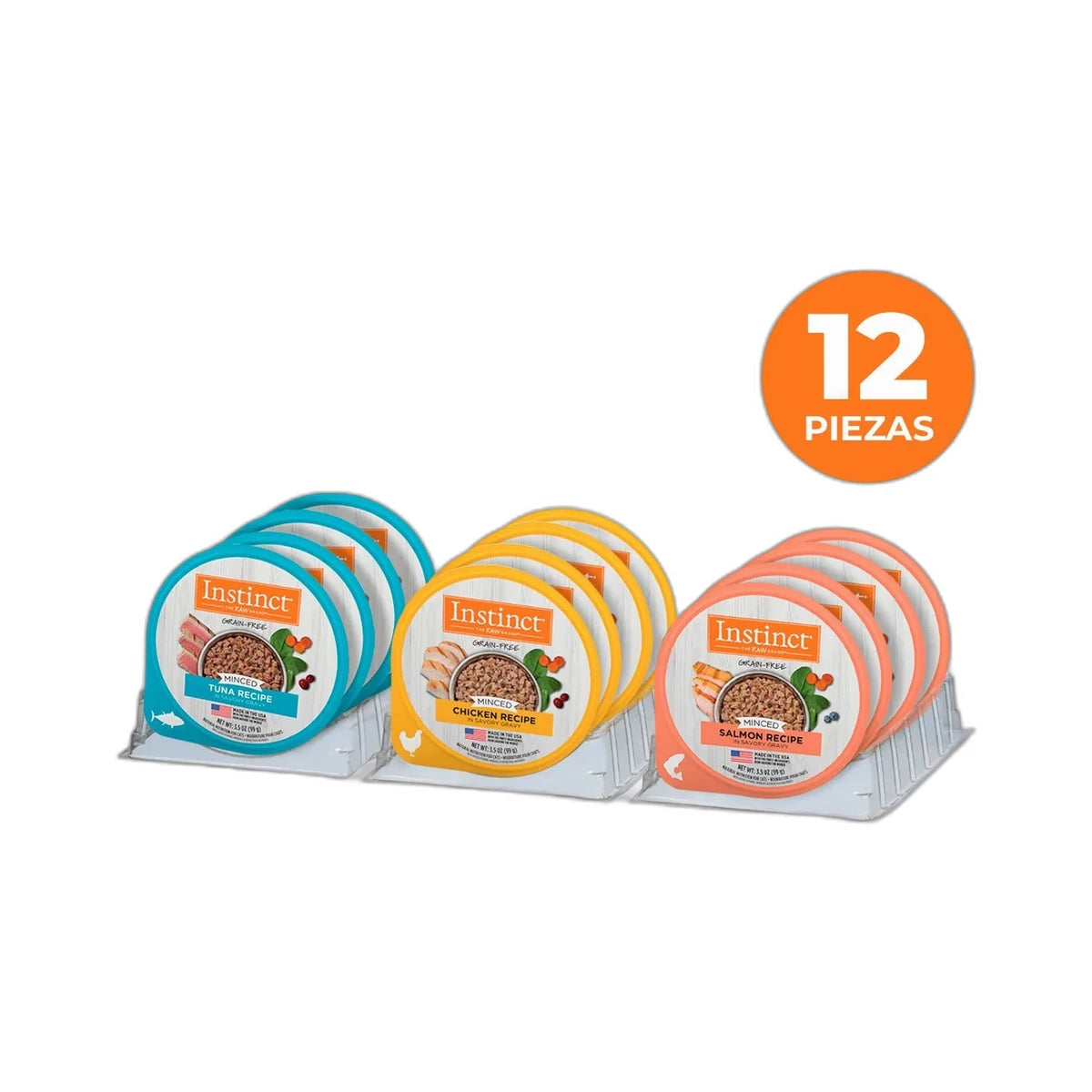 Croquetas Instinct Instinct Minced Cup Variety Pack 12 piezas
