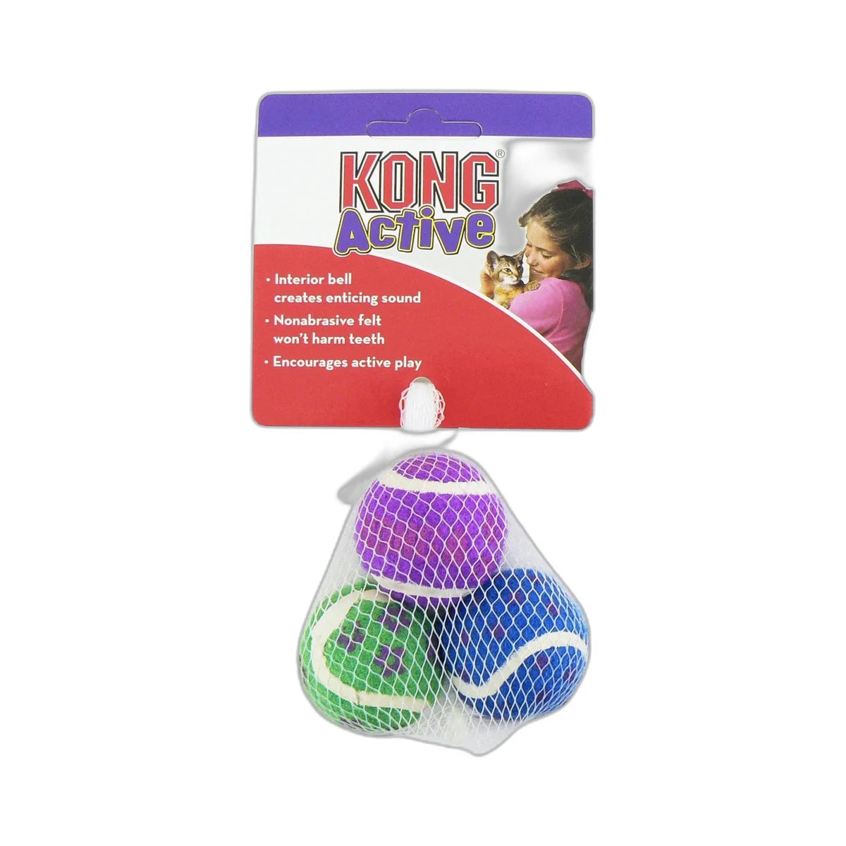 Croquetas KONG KONG Pelotas Tenis con Sonaja 3pz Gato